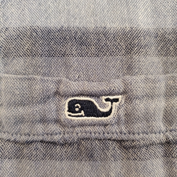 Vineyard Vines Men's Shirt Short Sleeve Button Slim Fit Tucker Gray Stripe XL - Picture 4 of 9